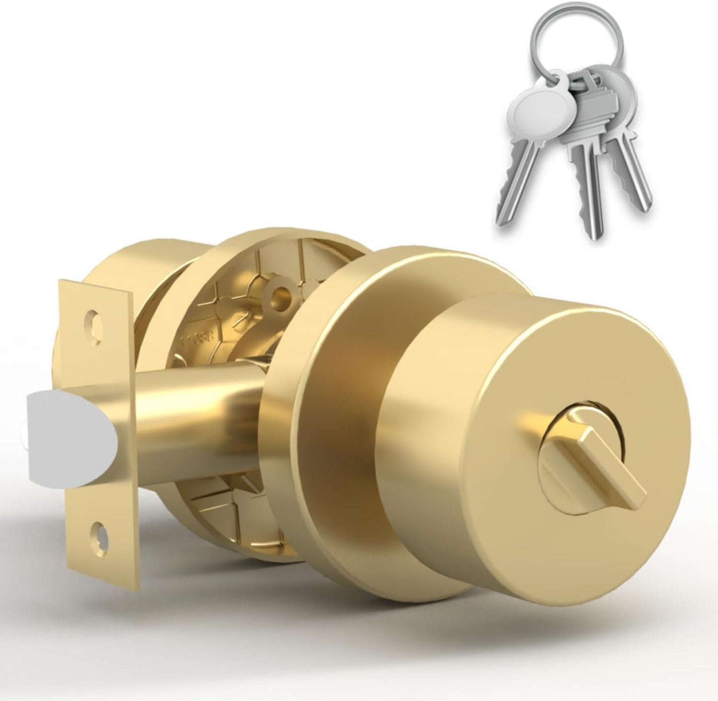 Mega Handles Entry Door Knob - Satin Brass for Any Room