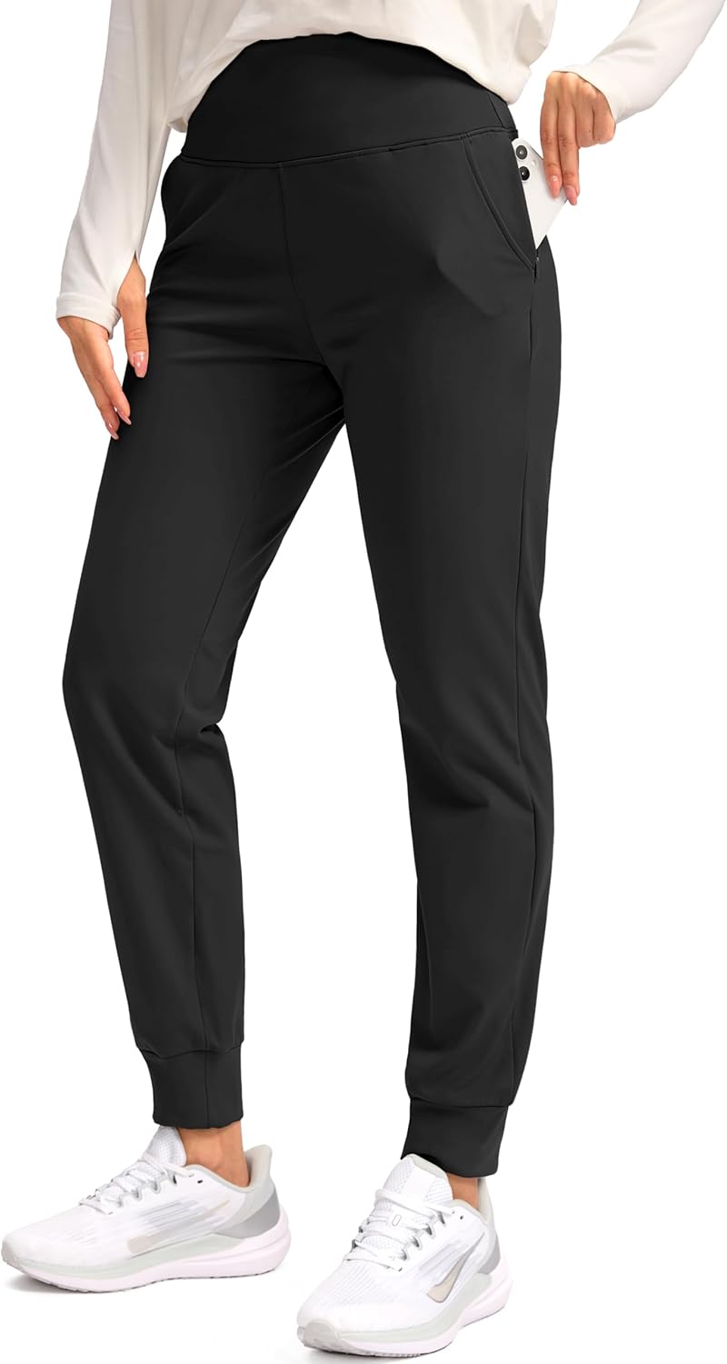SANTINY Women's Fleece Lined Joggers for Winter Activities