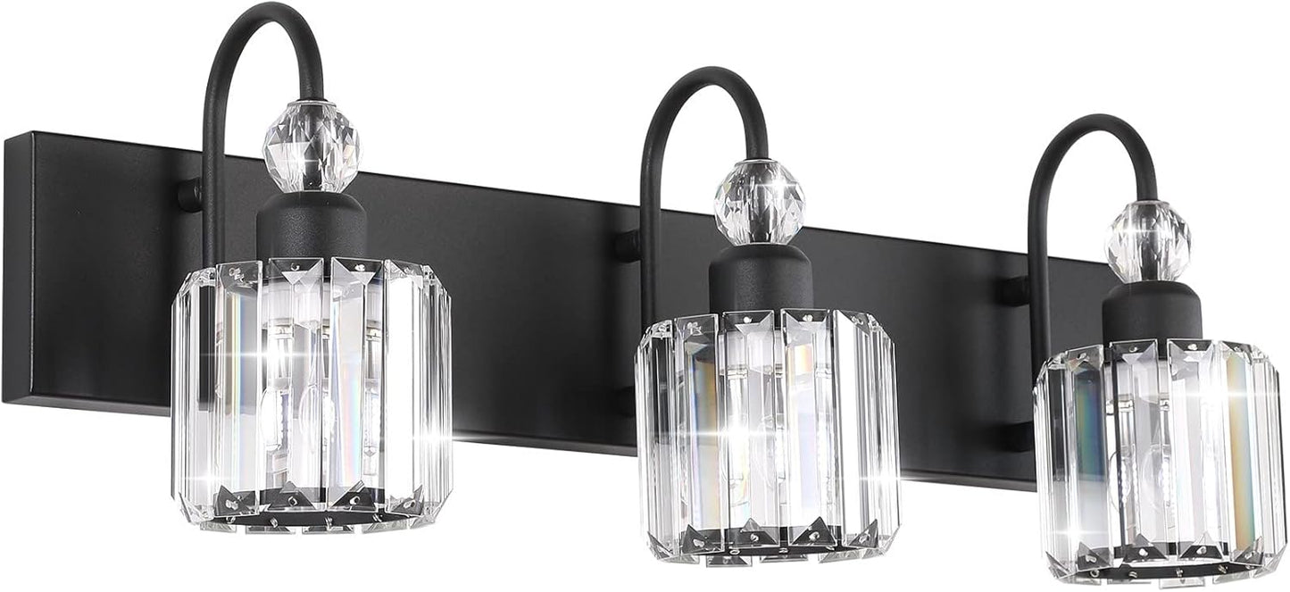 Modern Crystal Vanity Light for Bathroom - 3-Lights Fixture