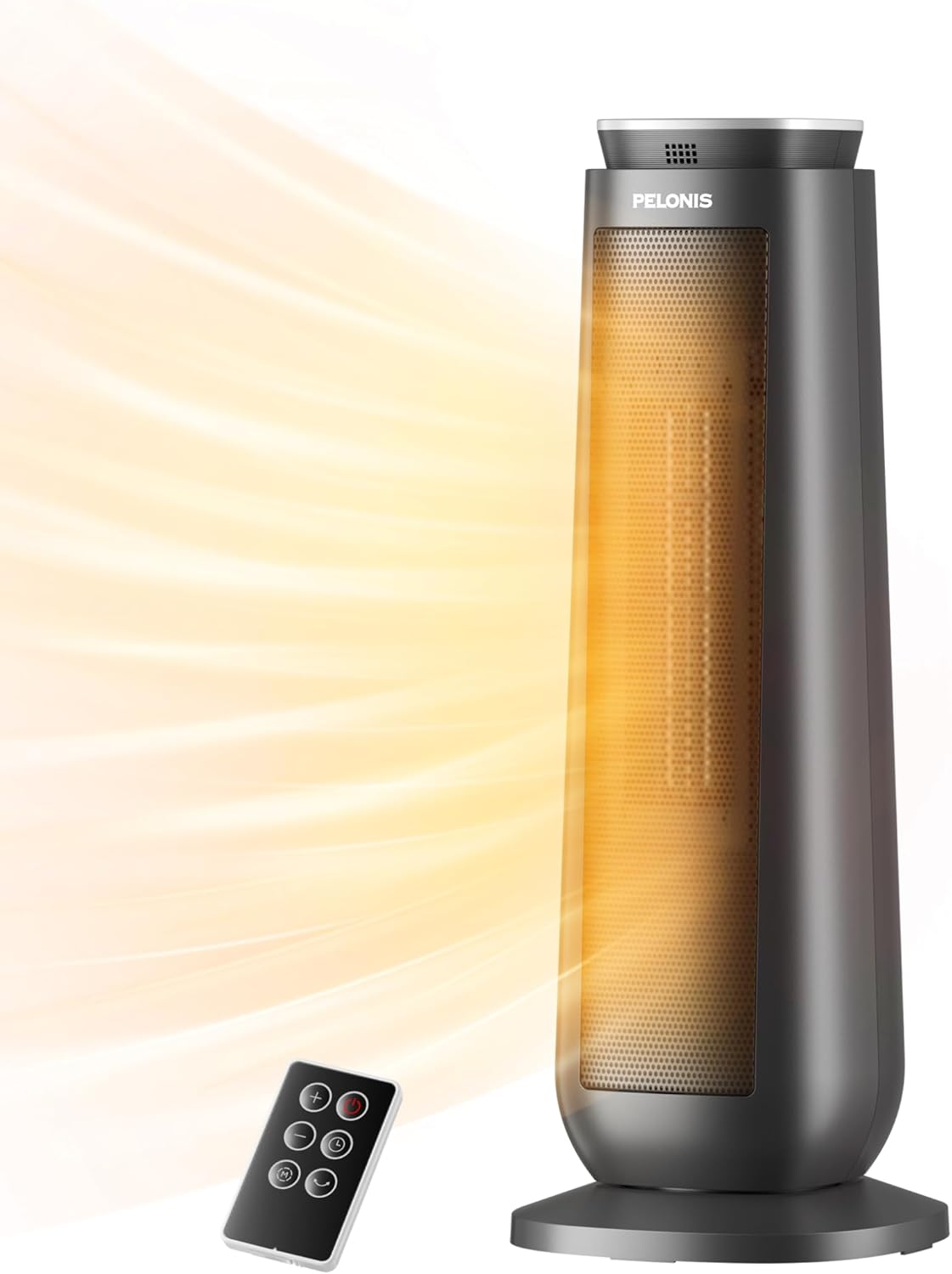 PELONIS Ceramic Tower Space Heater with Remote Control & Timer