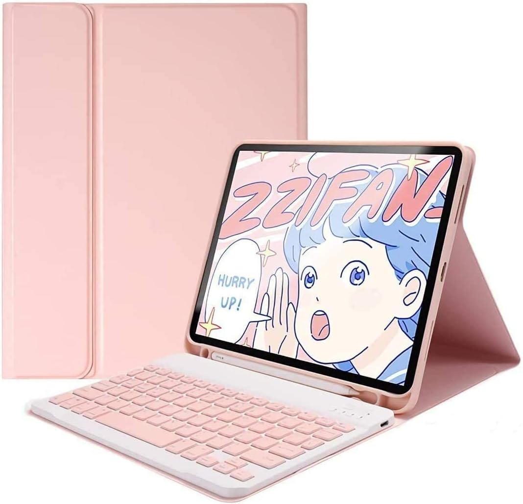 Color Keyboard Case for Galaxy Tab S9 FE+ and S10+ - Pink
