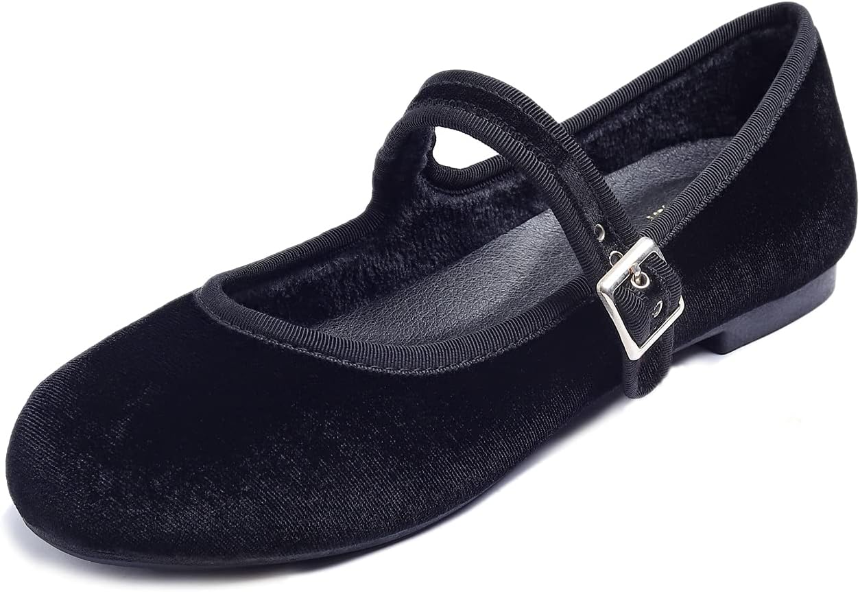 FEVERSOLE Women's Soft Cushion Extra Padded Mary Jane Flats