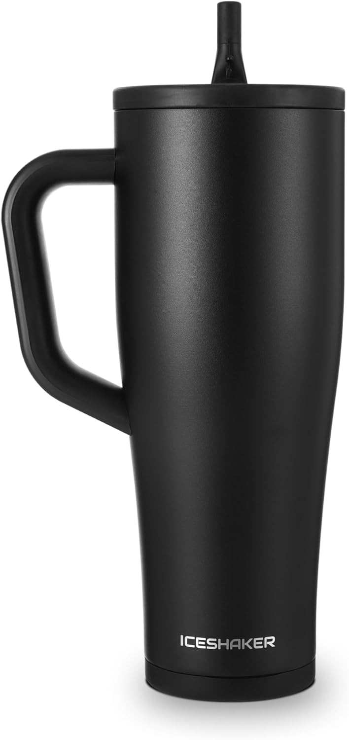 Ice Shaker 40 oz Tumbler with Handle and Straw for Smoothies
