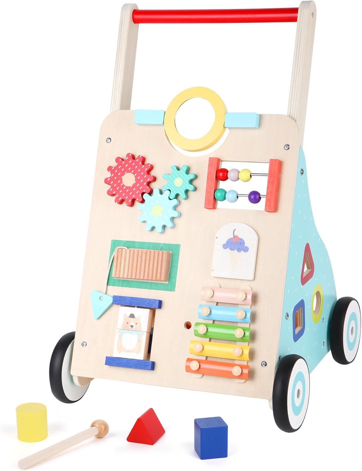 Asweets Wooden Baby Walker: Motor Skills & Creativity Boost!