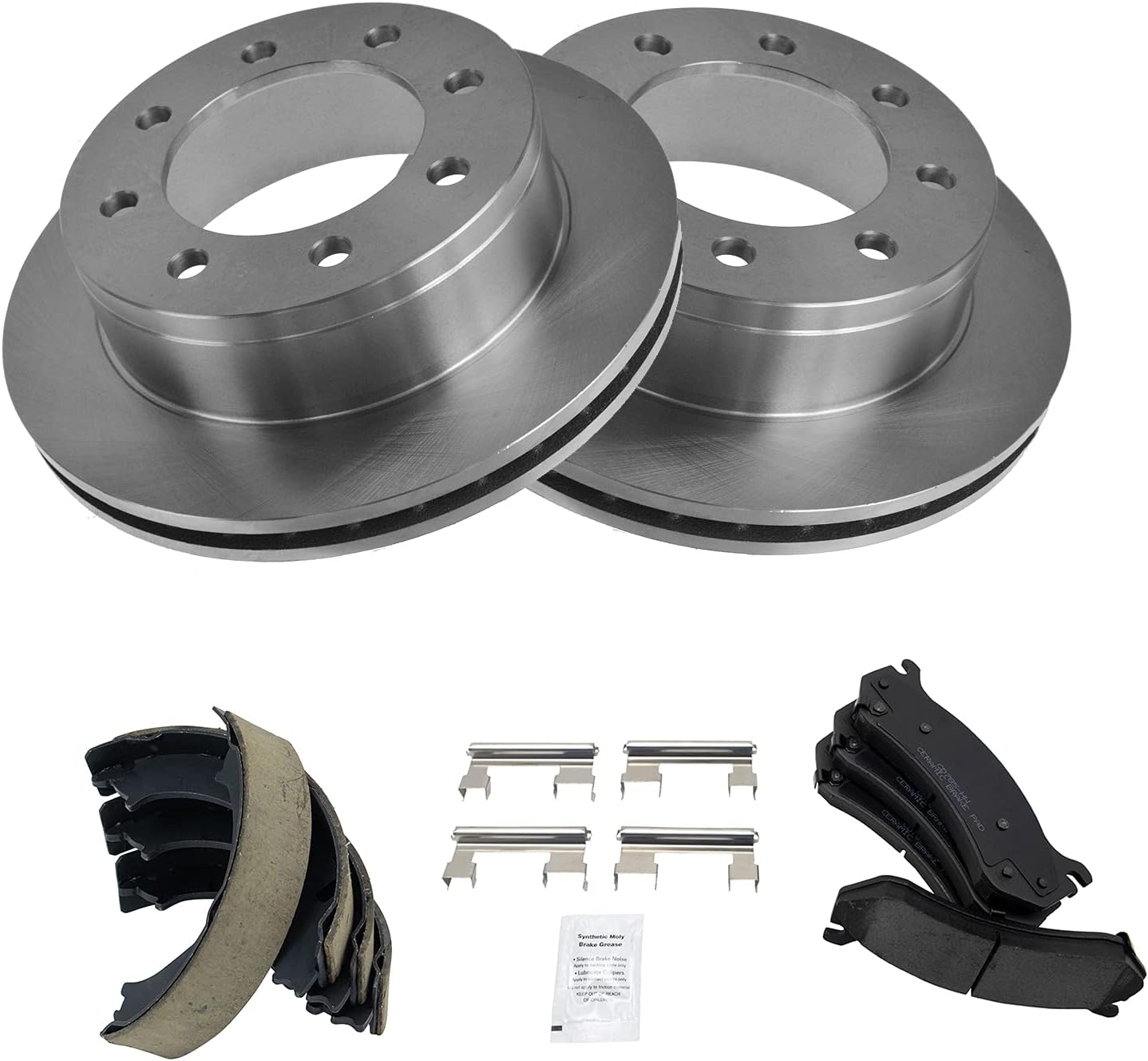 TRQ Rear Brake Pad & Rotor Kit for 99-10 Chevrolet & GMC Vehicles
