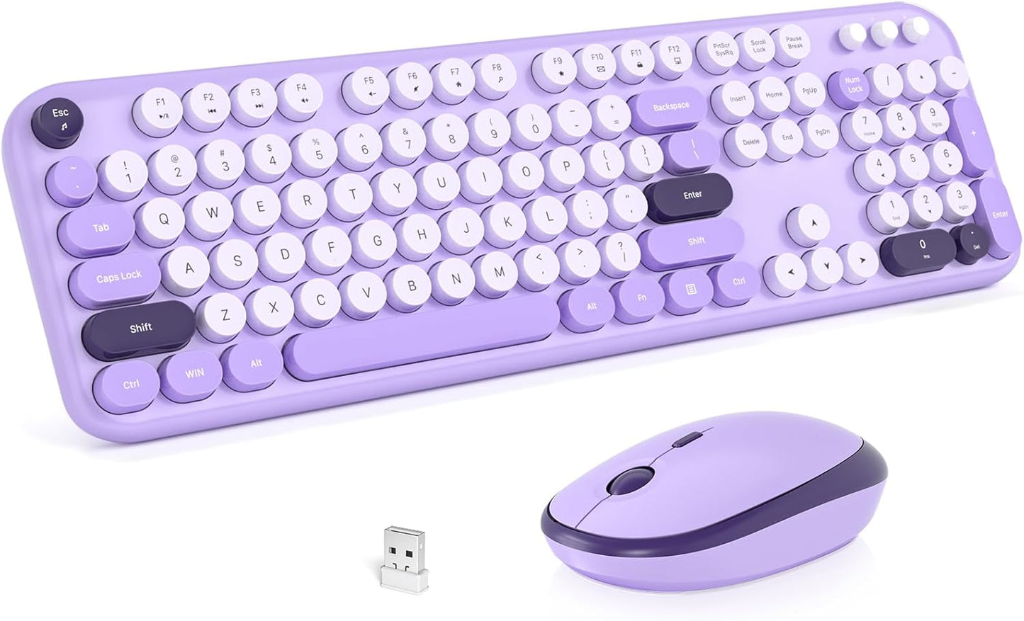 Wireless Keyboard and Mouse Combo for Retro Style Lovers