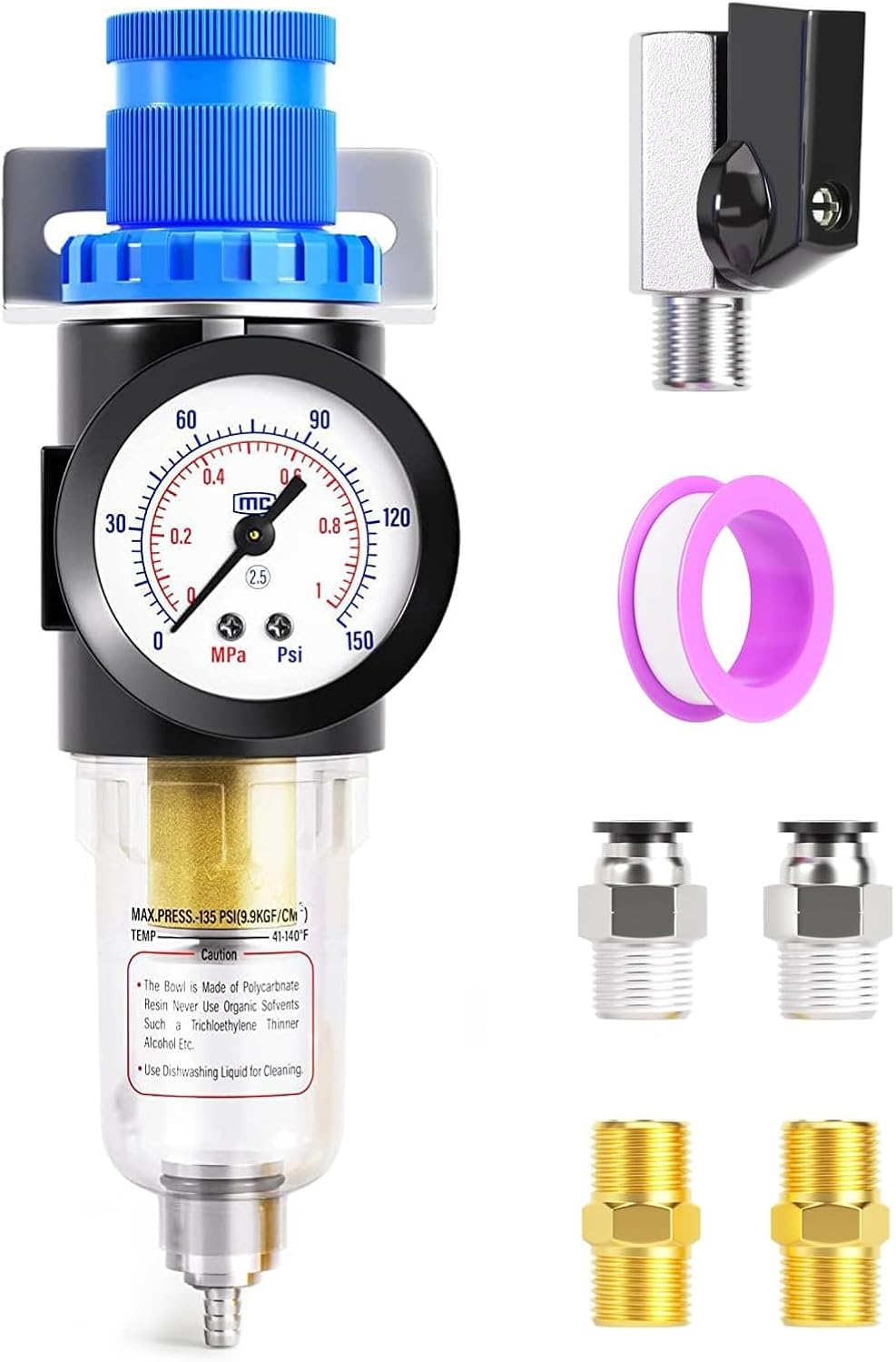 TAILONZ PNEUMATIC Air Filter Regulator Kit - Clean, Precise Air Pressure