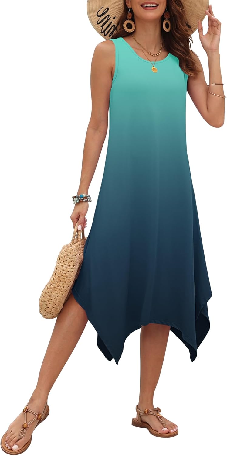 AUSELILY Women's Summer Dresses 2025 Casual Sundress with Pockets