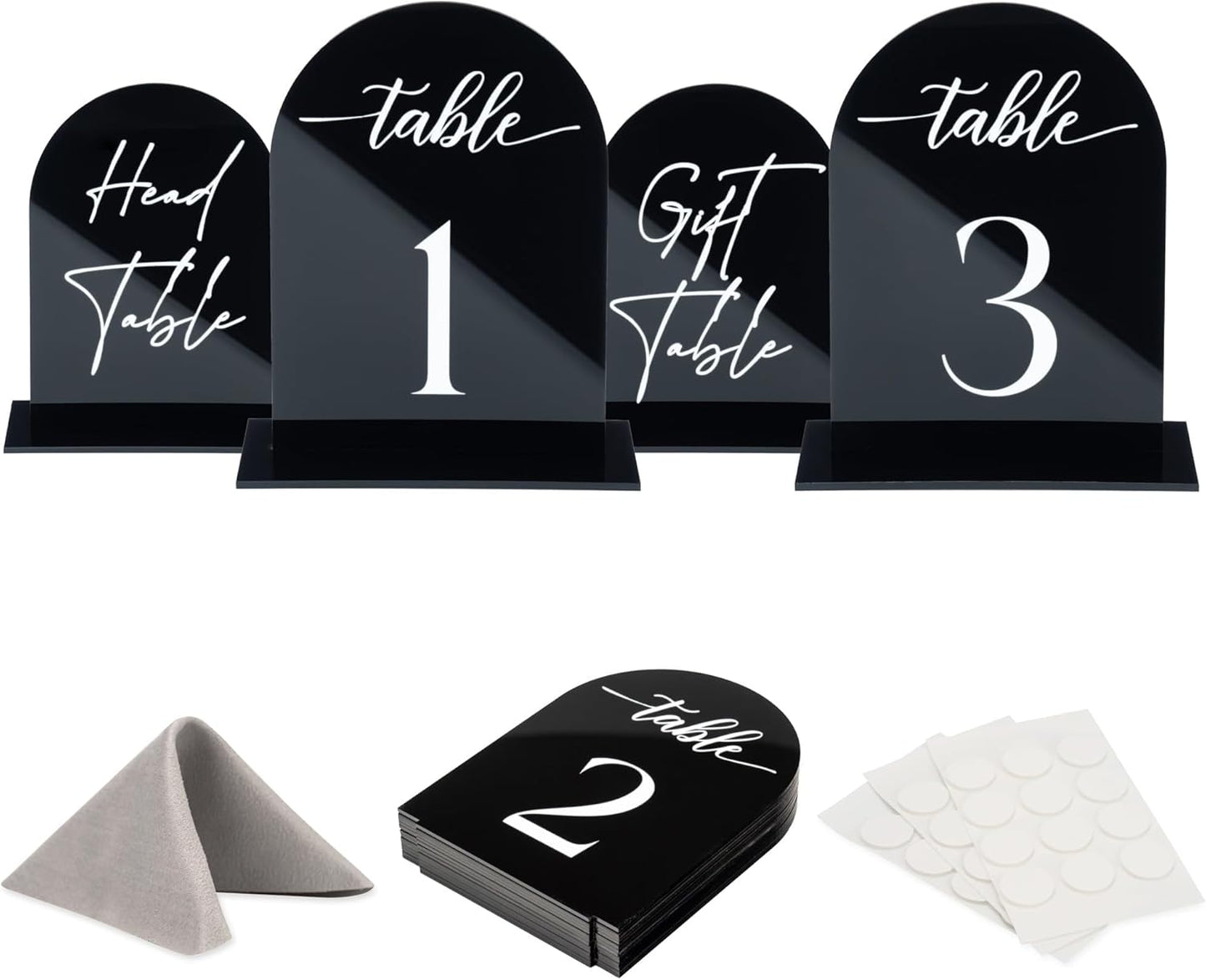 Black Arch Acrylic Table Numbers for Wedding Reception Set 1-20