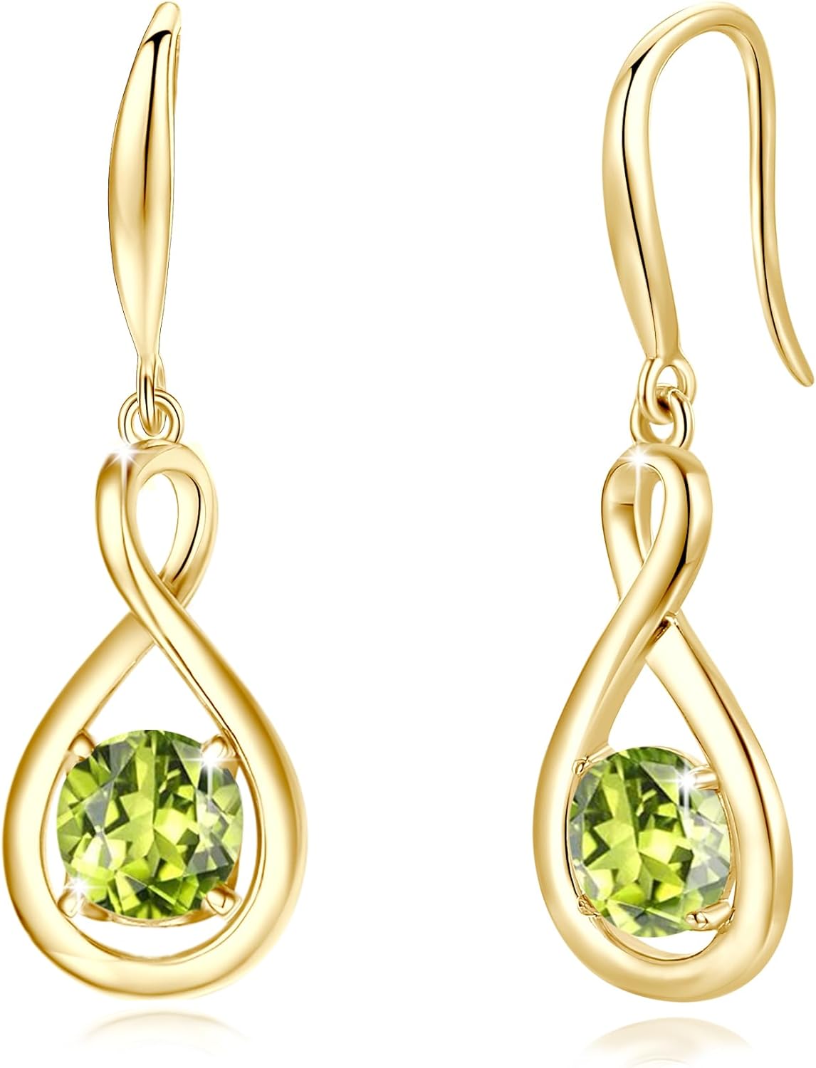 Dainty Infinity Birthstone Earrings in 925 Sterling Silver