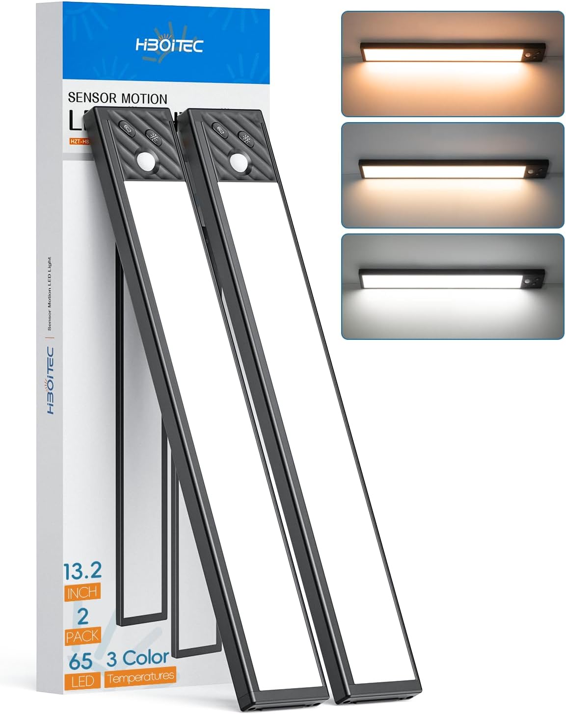 65 LED Motion Sensor Lights Indoor - Dimmable Under Cabinet Lighting