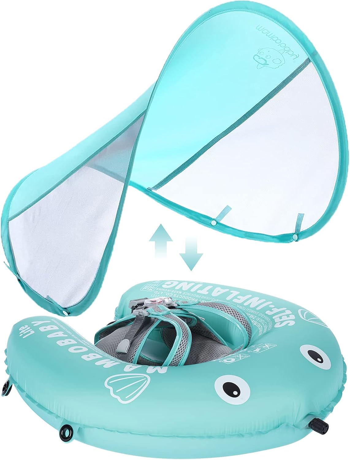 Mambobaby Compressible Folding Baby Float with Sun Canopy Green