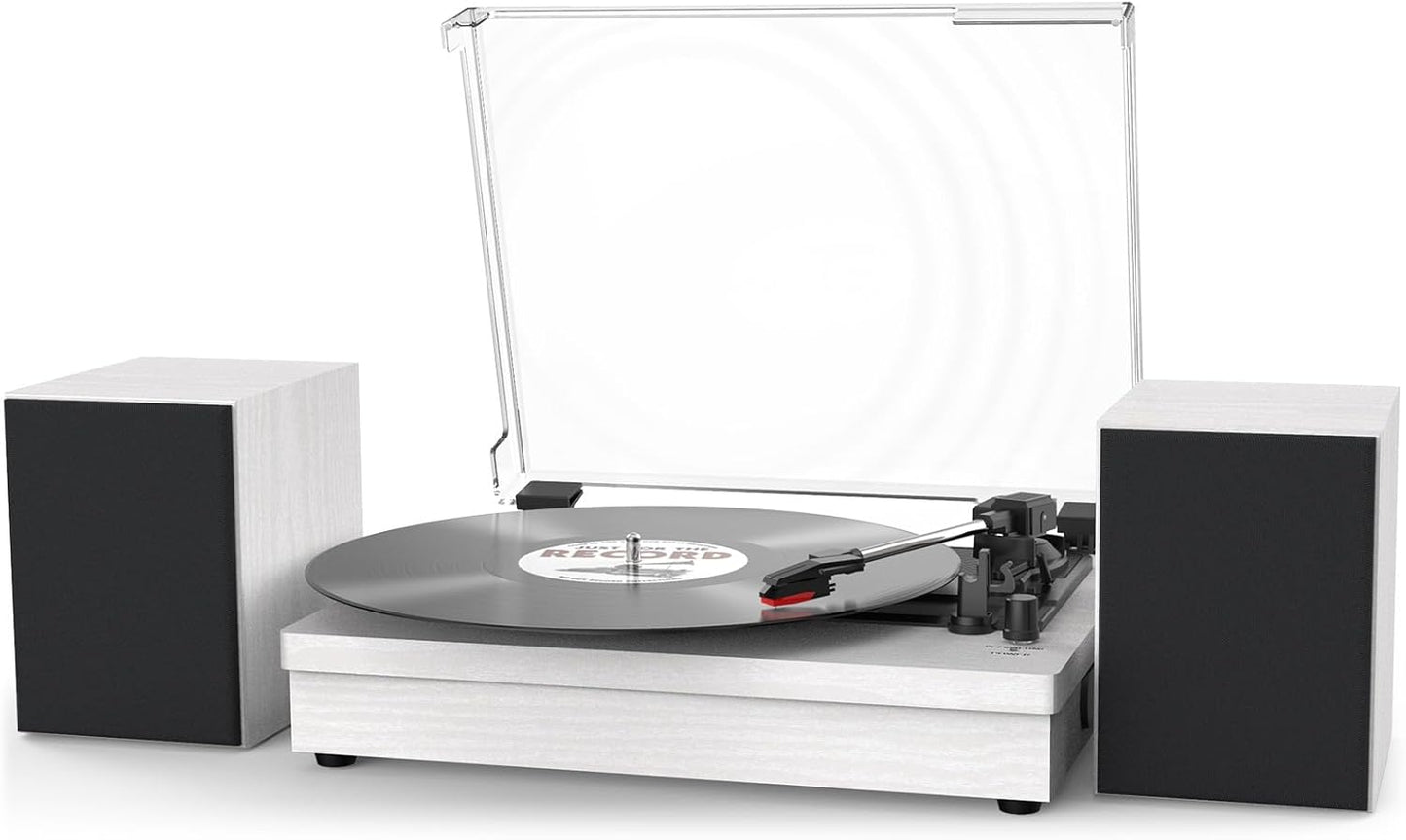 Record Player for Vinyl with Speakers - Vintage Design Turntable