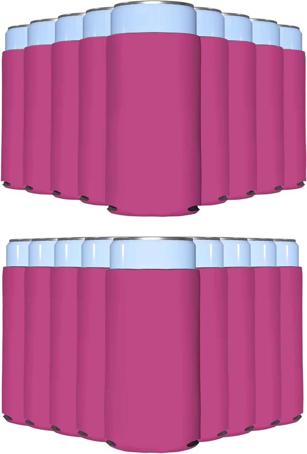 PartyPrints 200 Pack Pink Blank Slim Can Cooler Sleeves for Events
