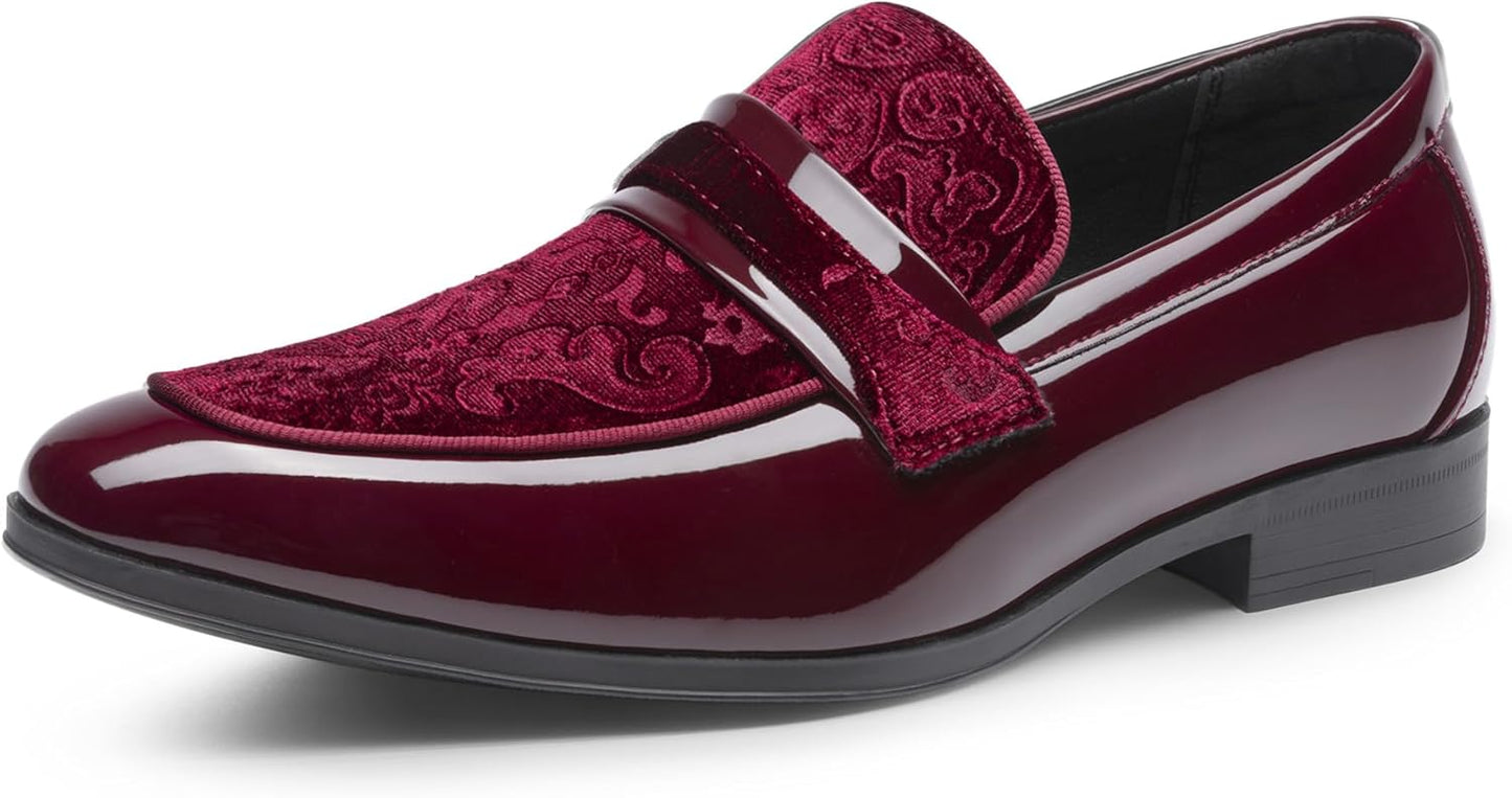 Bruno Marc Men's Tuxedo Patent Loafers for Elegant Occasions