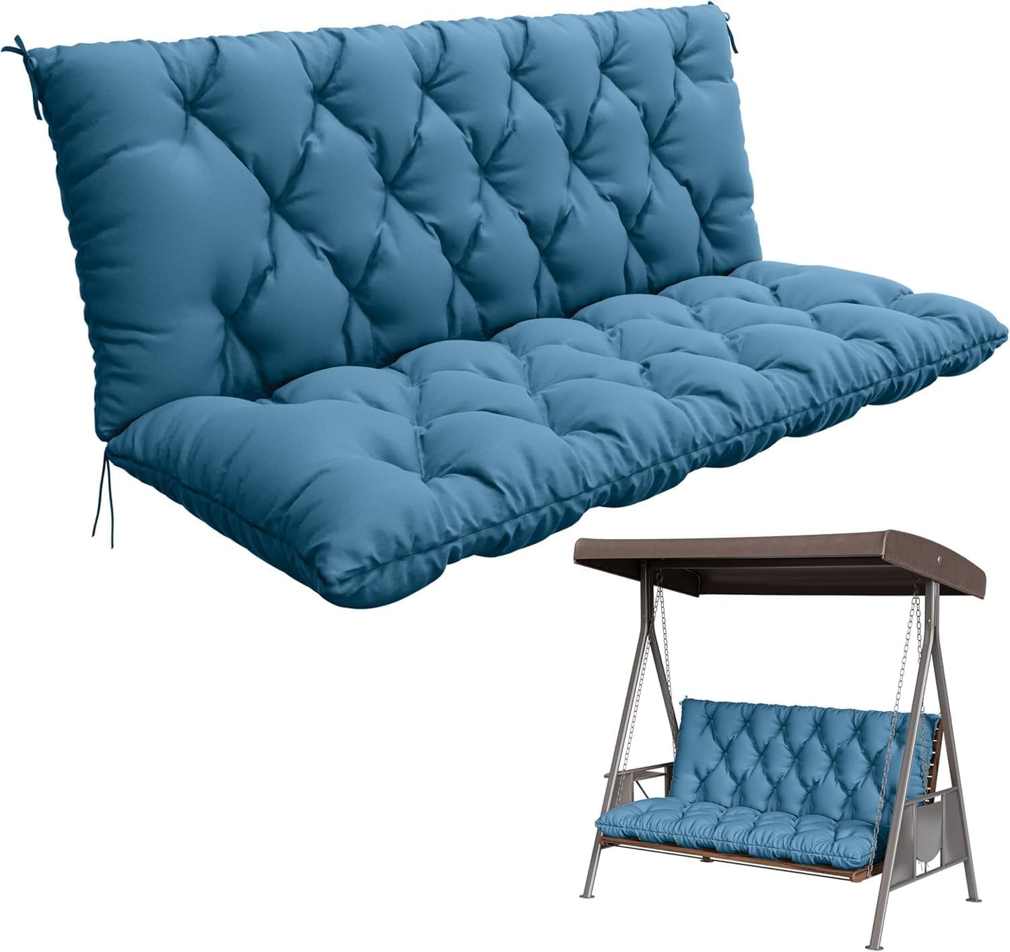 Porch Swing Cushion with Backrest for Outdoor Furniture Comfort