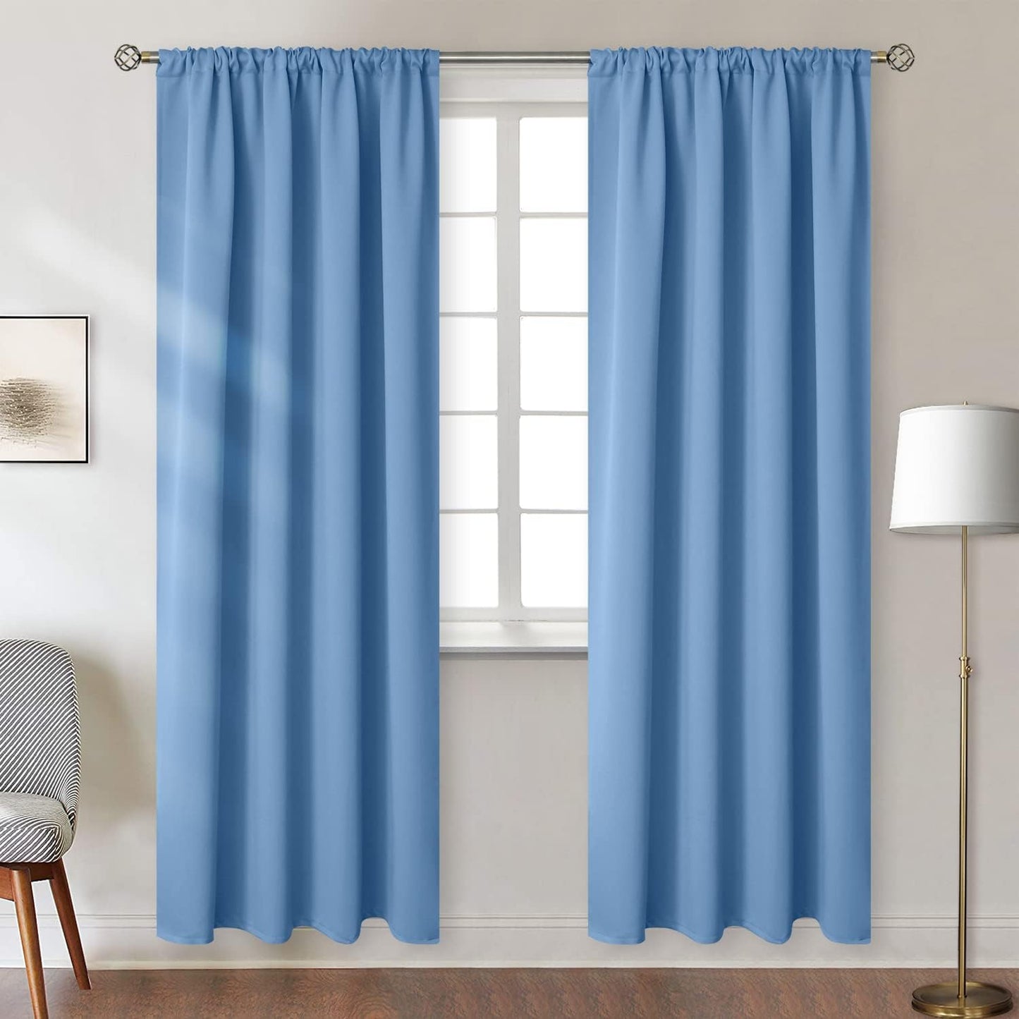 BGment Denim Blue Curtains for Living Room - 84 Inch Length