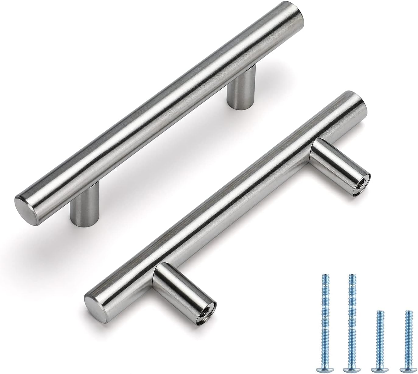 2-1/2 Inch Cabinet Handles in Brushed Nickel for Modern Cabinets