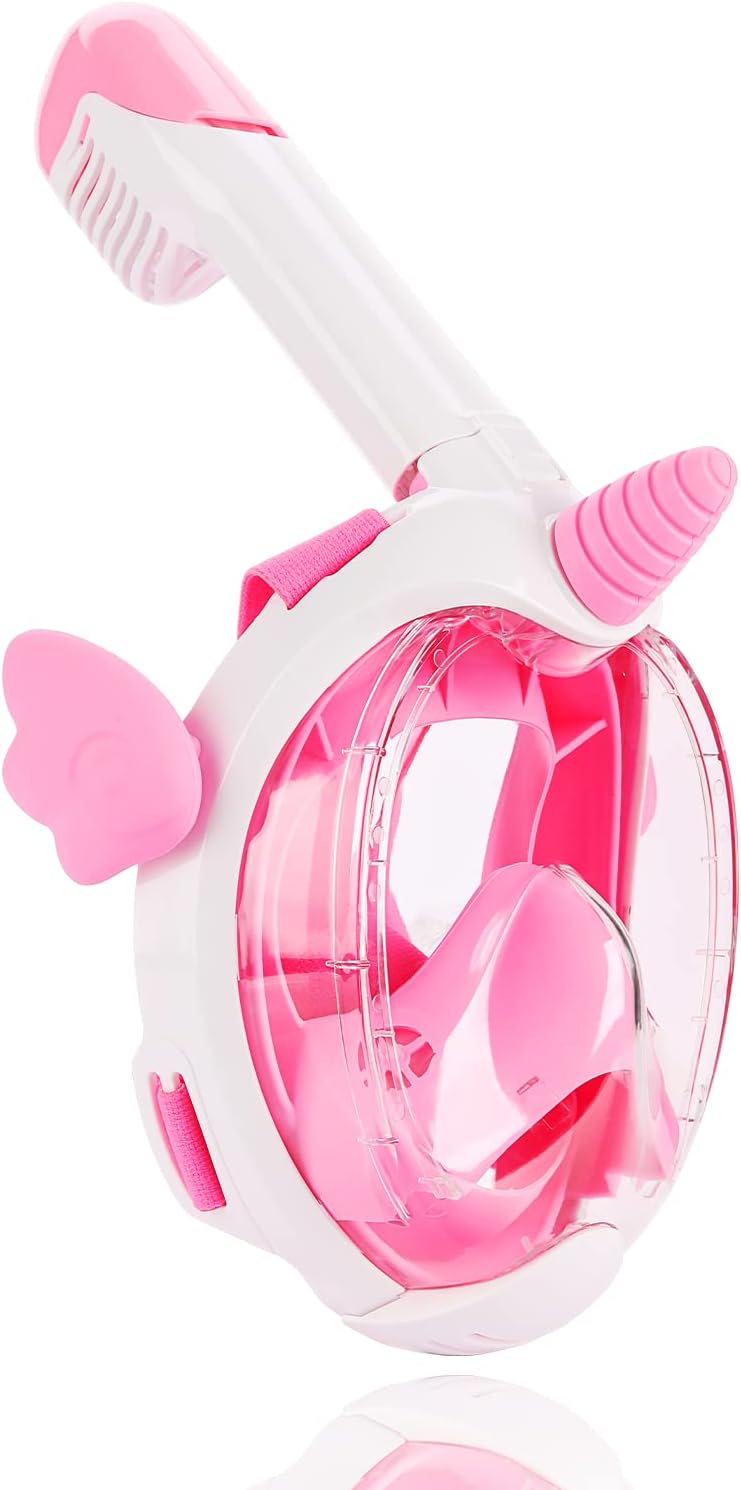 Kids Unicorn Snorkel Mask: 180 Panoramic View, Anti-Fog, Anti-Leak by Flyboo