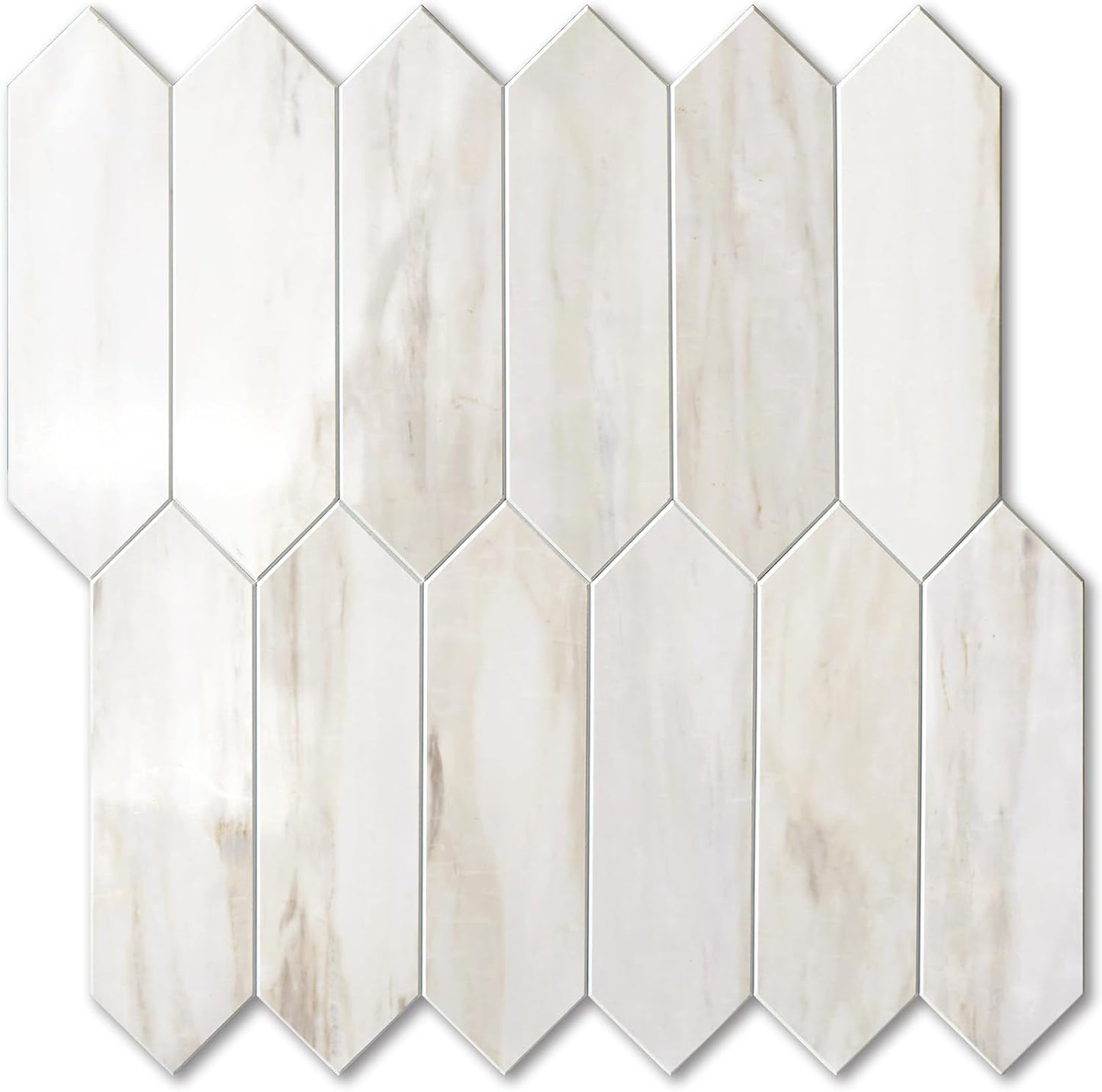 Vamos Tile Glossy Wood Marble Grain Peel and Stick Backsplash