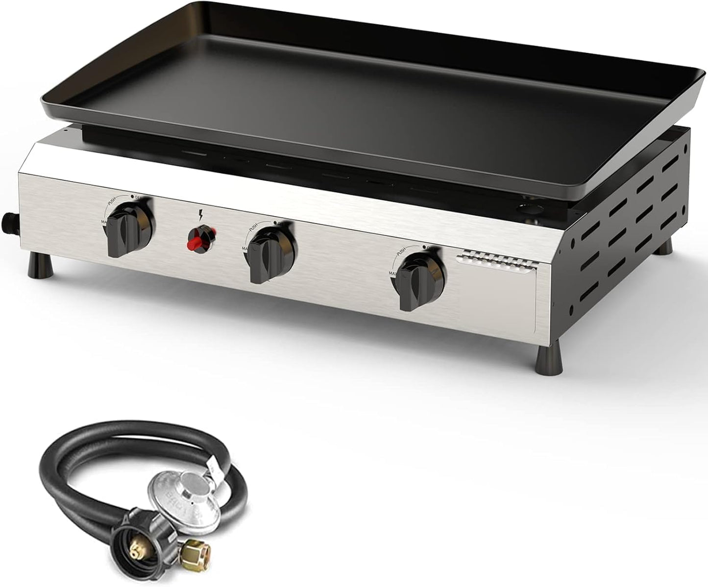 3 Burner BBQ Gas Griddle for Outdoor Cooking and Camping Fun