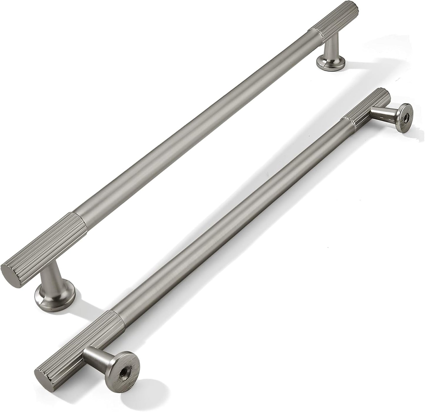 Brushed Satin Nickel Cabinet Pulls - 8 Inch Hole Center Handles