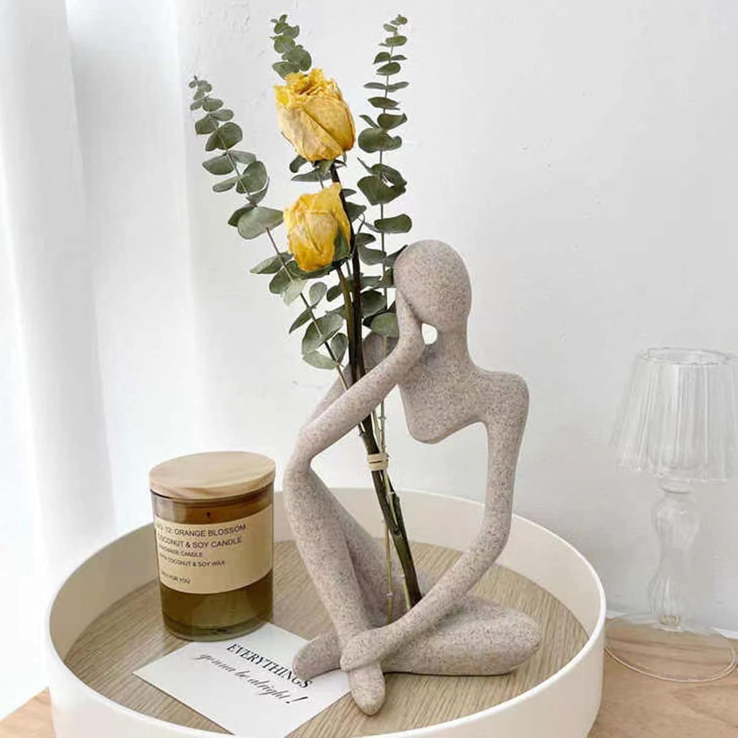 Abstract Thinker Sculpture - Elegant Desk Decor