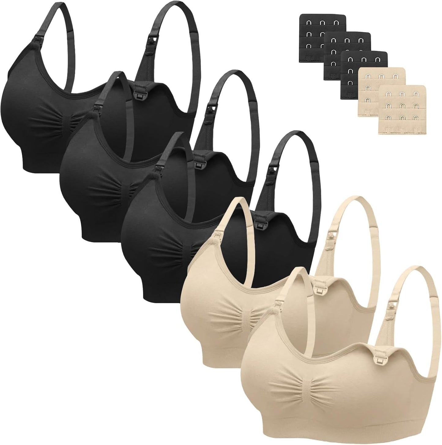 Angelhood Nursing Bra 5 Pack for Maternity and Breastfeeding
