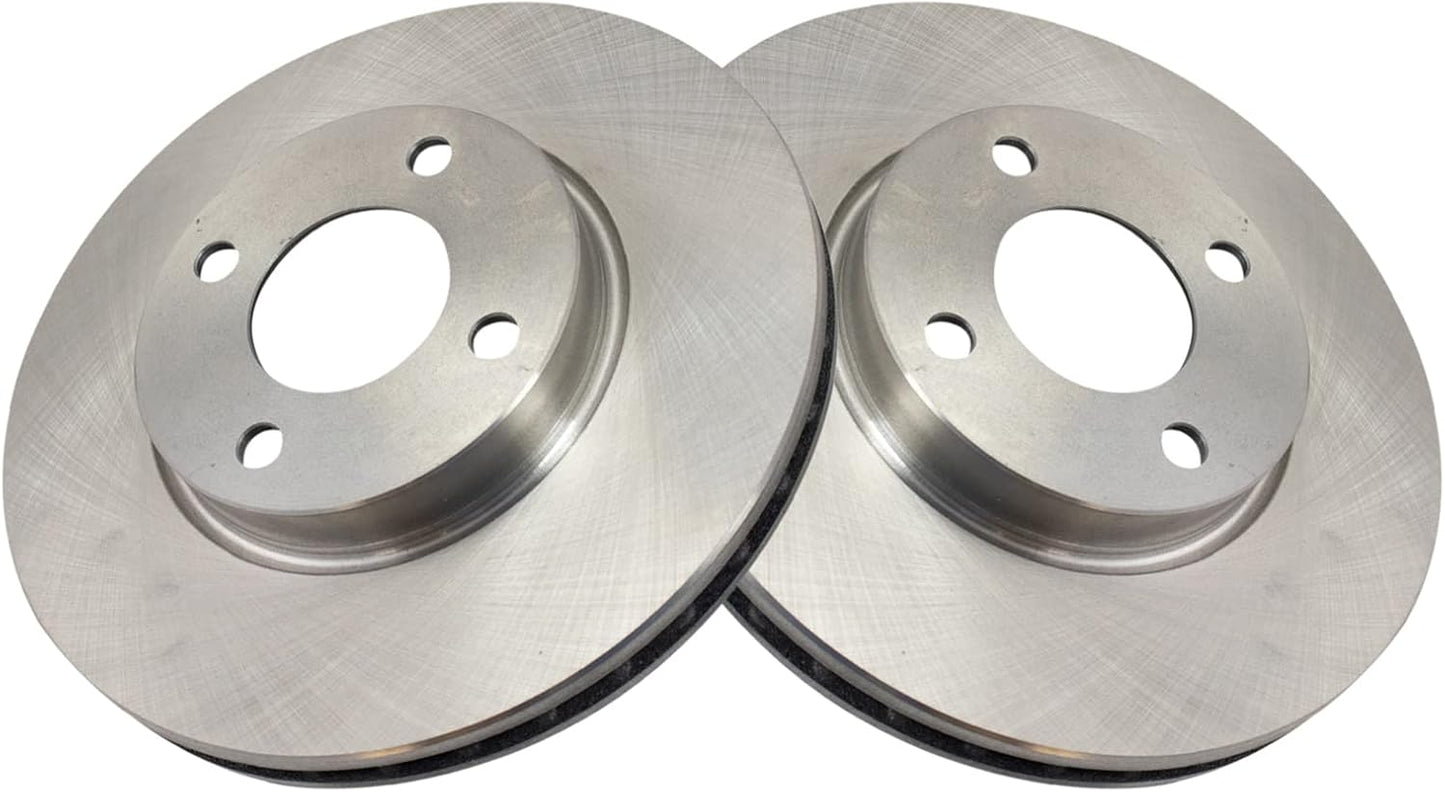 TRQ Front Brake Rotors Set Vented for Nissan Kicks and Versa