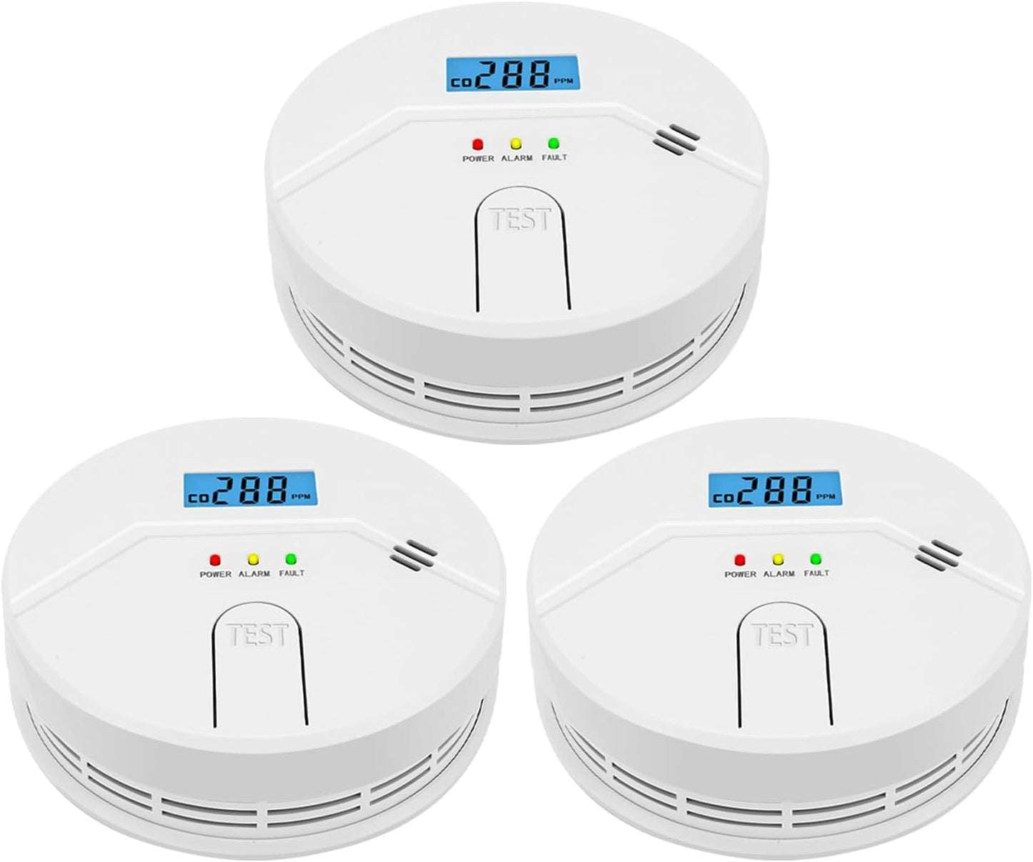 3 Packs Smoke and CO Alarm Combo with 85 db Alarm for Safety
