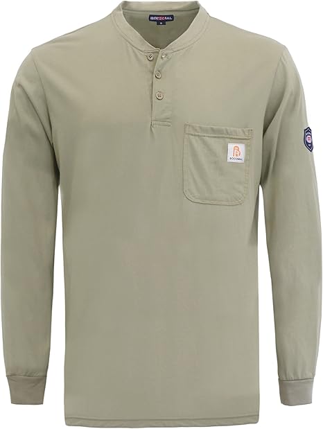 BOCOMAL Flame Resistant Shirt 100% Cotton Light Weight CAT2