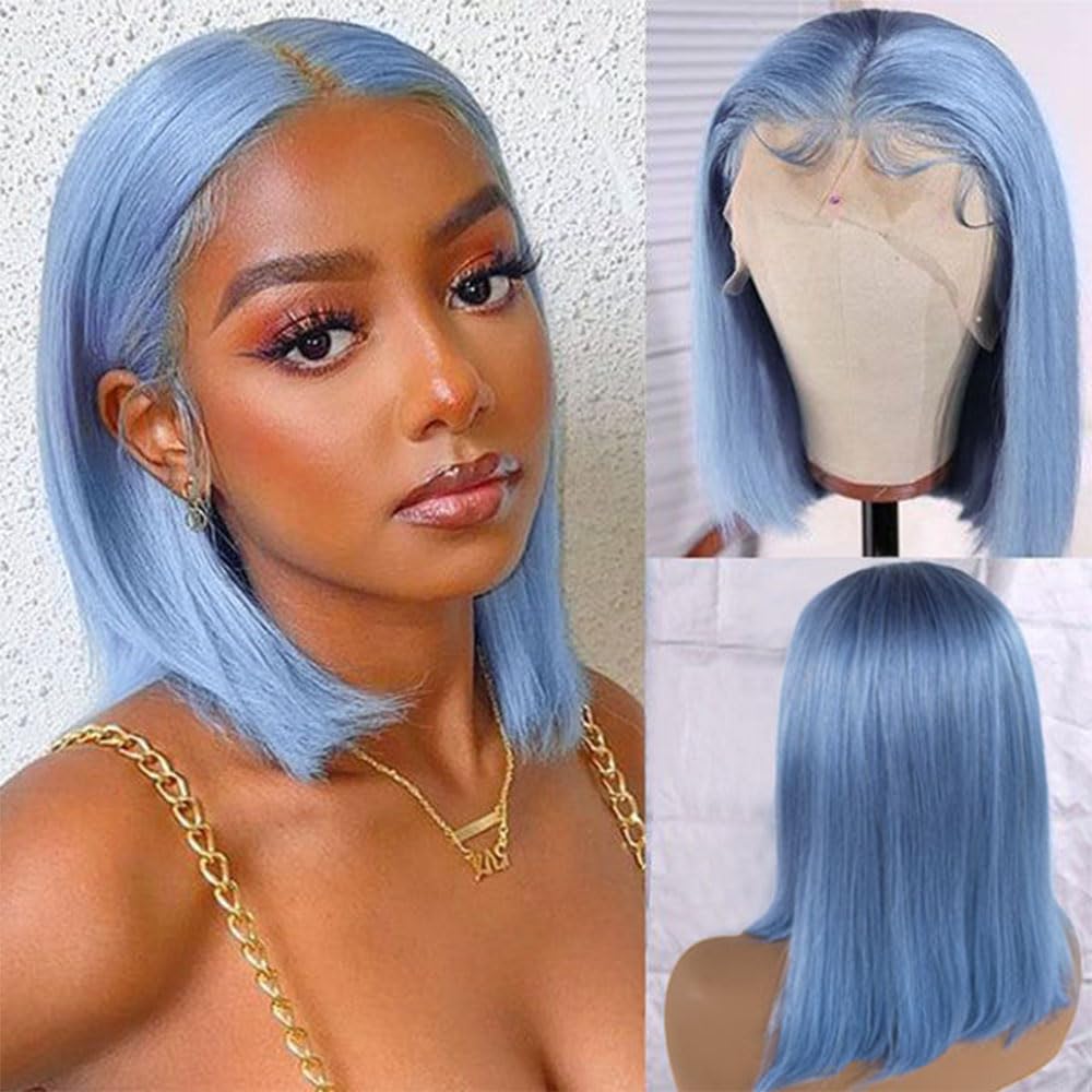 Smartinnov Hair Light Blue Bob Wigs for Effortless Style