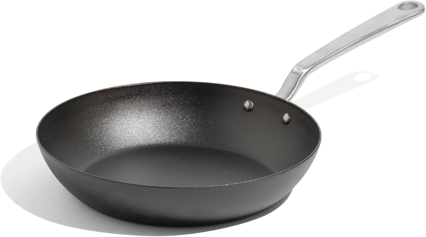 Seasoned 10in Blue Carbon Steel Frying Pan for Chefs
