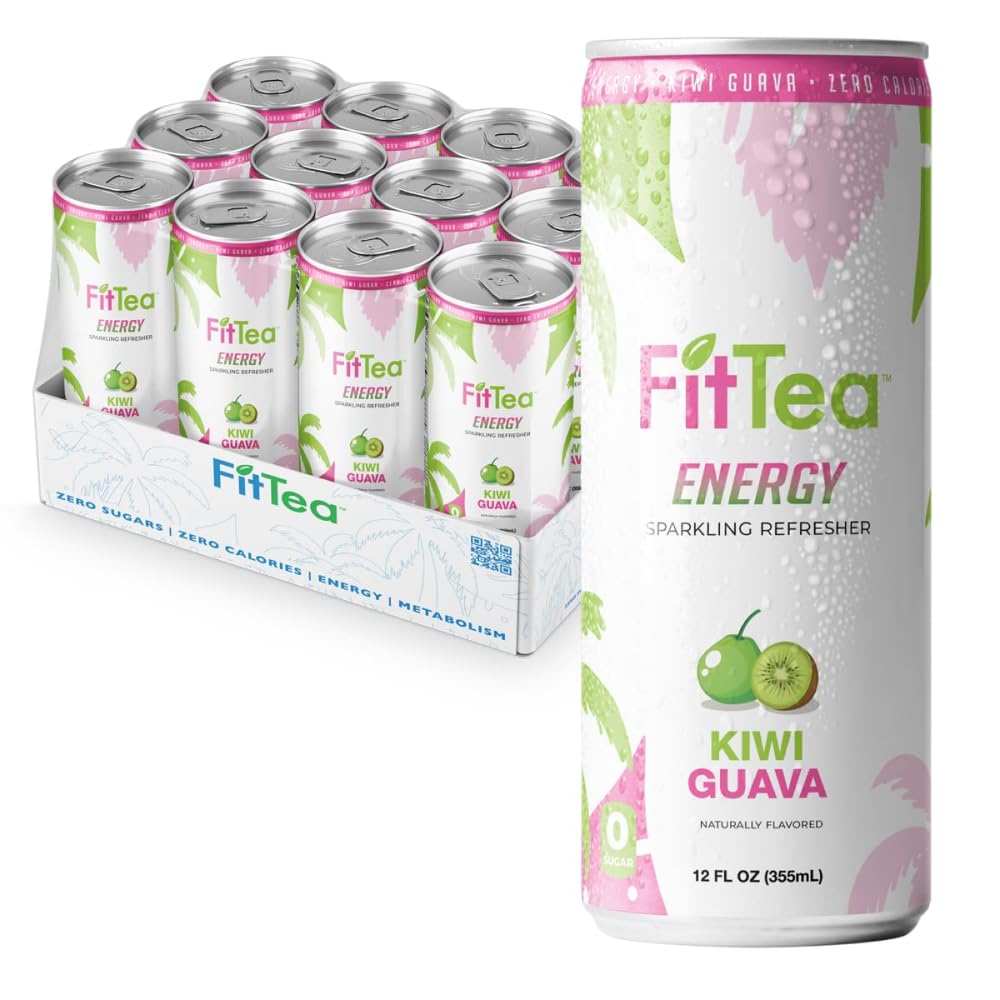 FitTea Healthy Energy Drink - Kiwi Guava Sparkling Refresher