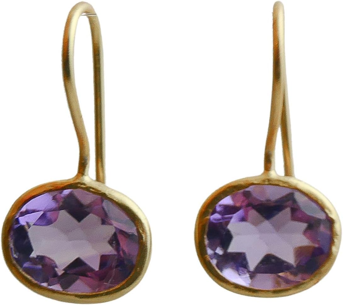 Citrine Gold Plated Sterling Silver Drop Earrings for Women