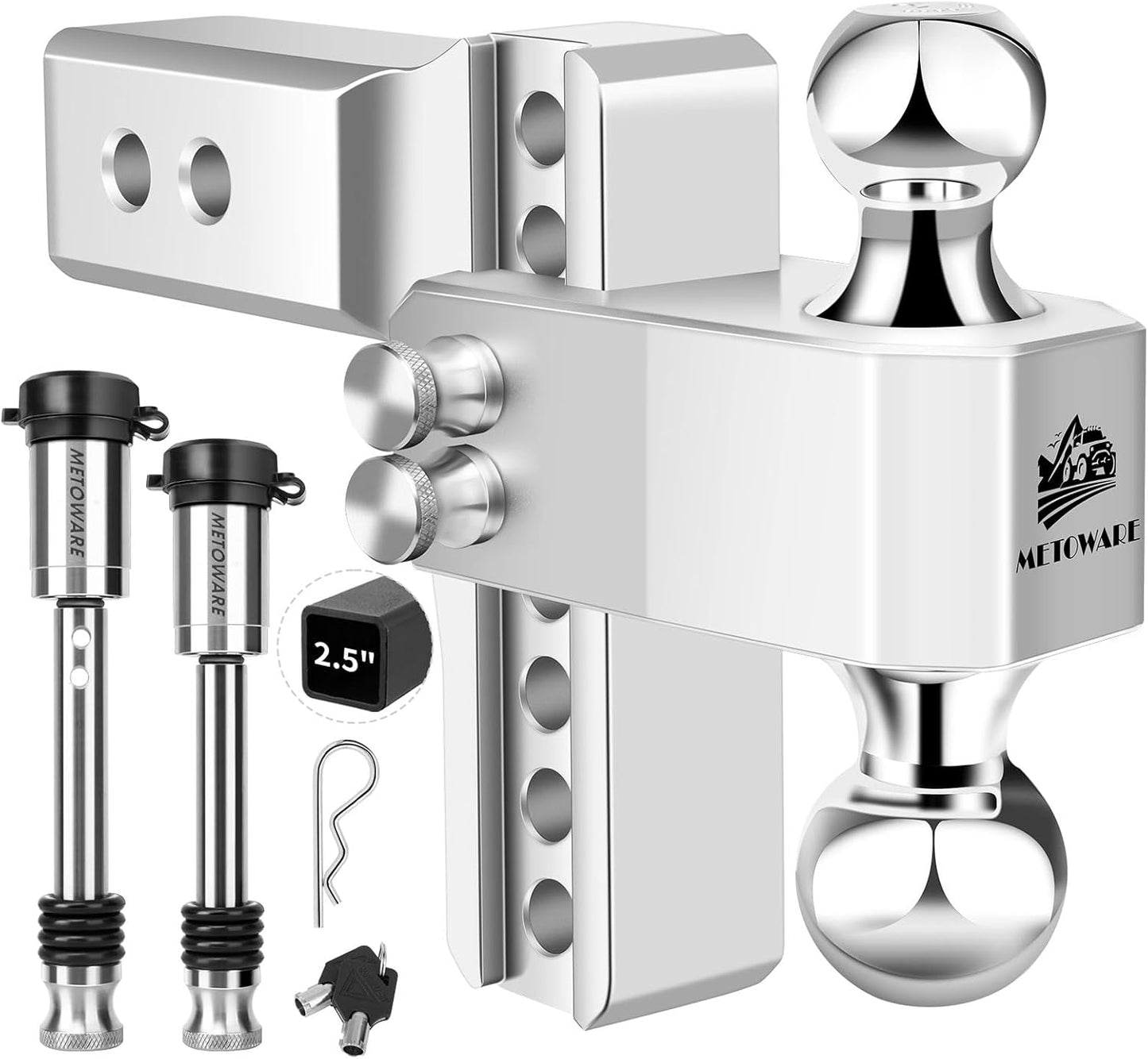 METOWARE Adjustable Trailer Hitch for Heavy Duty Towing Needs