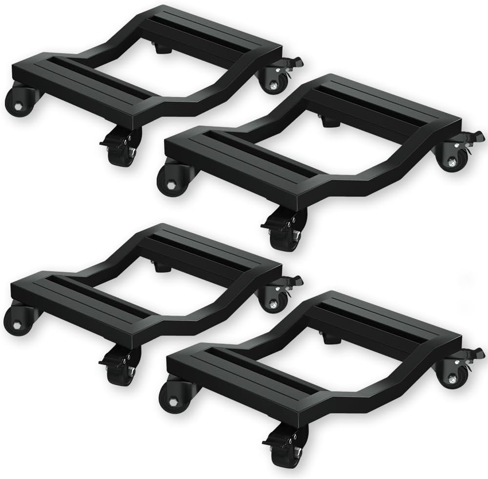 I'Ezonk Industrial Stainless Steel Car Dolly Set for Heavy Loads