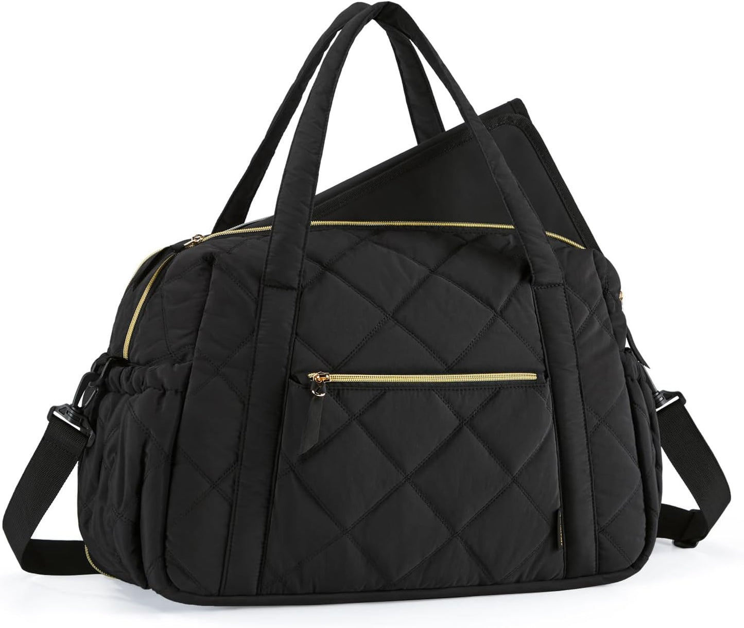mommore Large Expandable Diaper Bag for Twins - Lightweight Quilted Tote