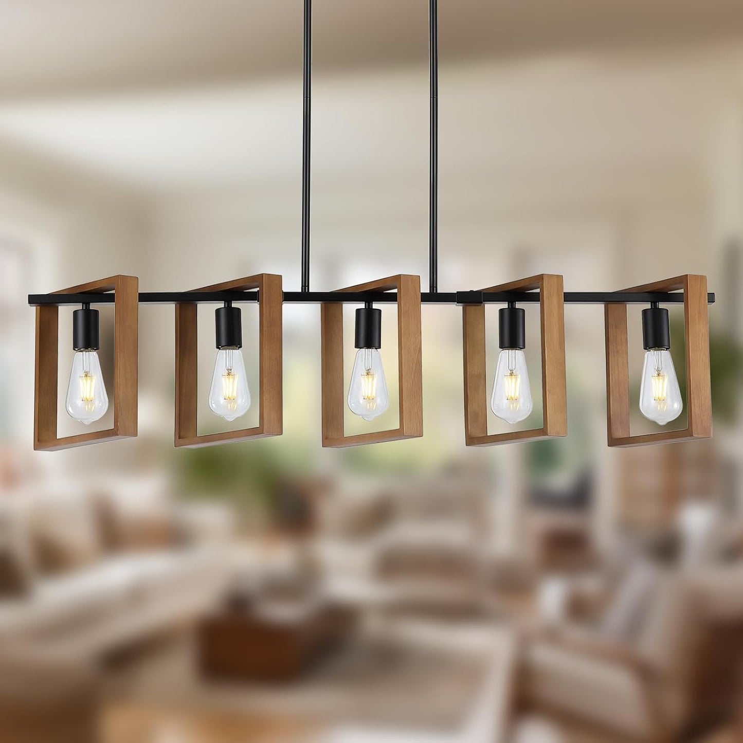 Rustic Farmhouse 5 Lights Kitchen Island Lighting Fixture