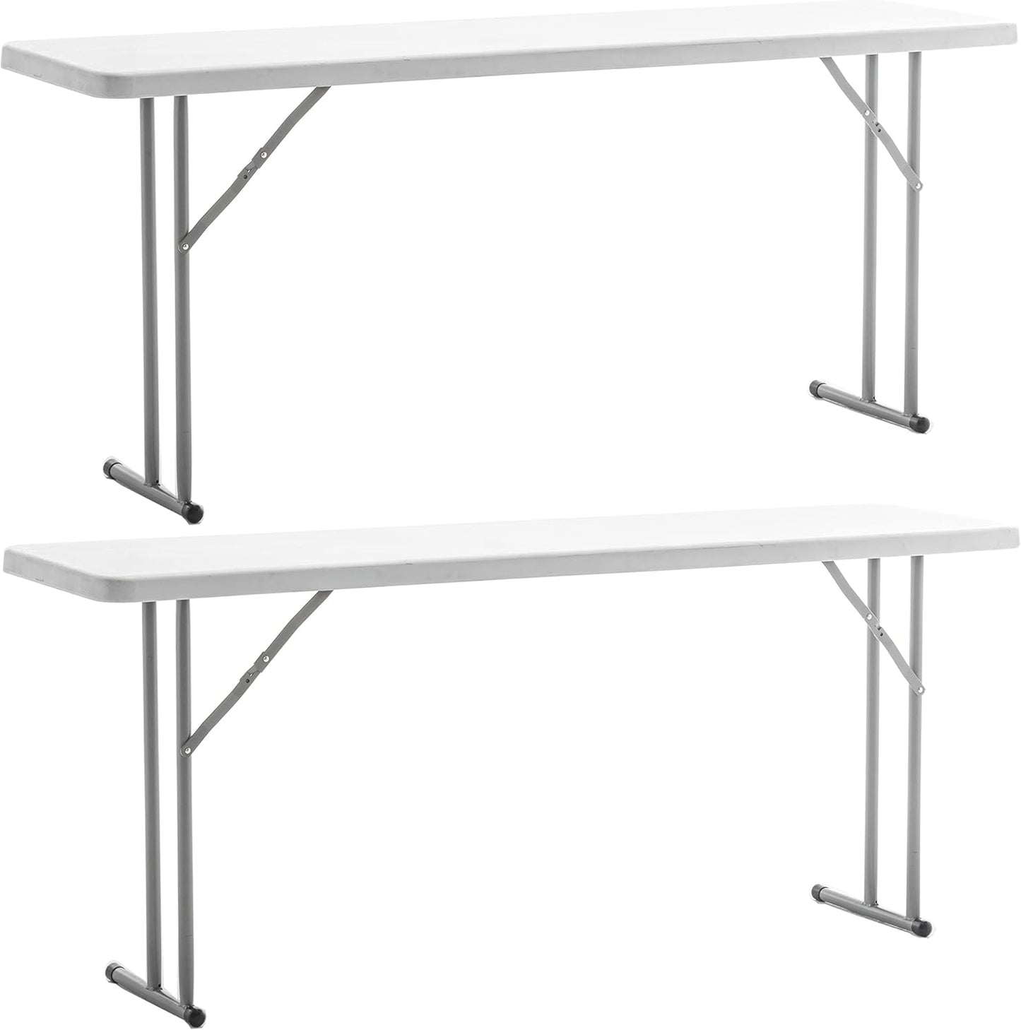 6-Foot White Granite Folding Training Table for Events & More