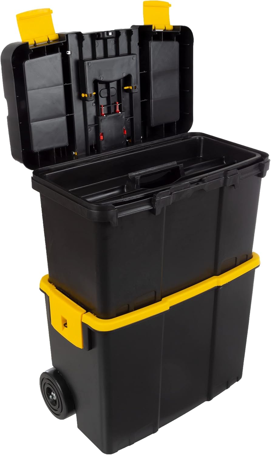 Portable Tool Box with Wheels - Stackable 2-in-1 Tool Chest
