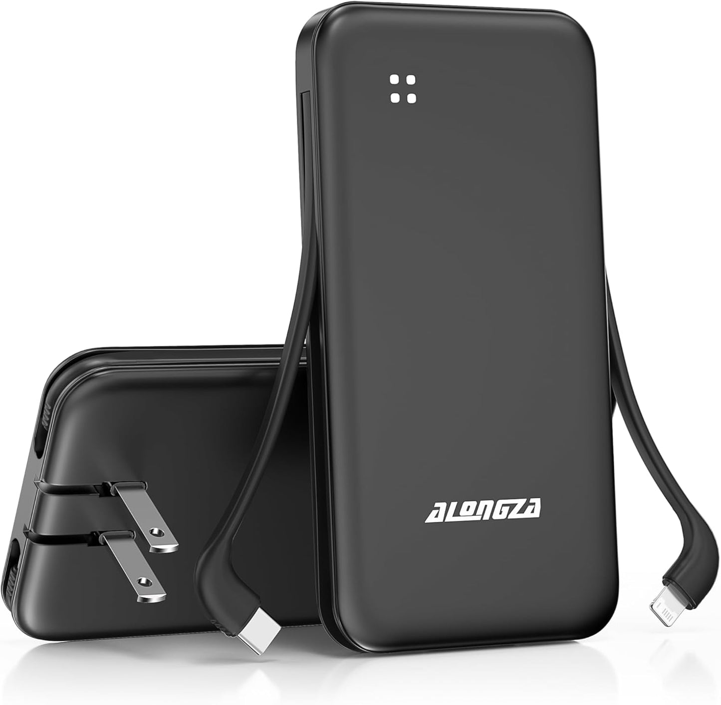 Alongza Portable Charger with Built-in Cables for Fast Charging