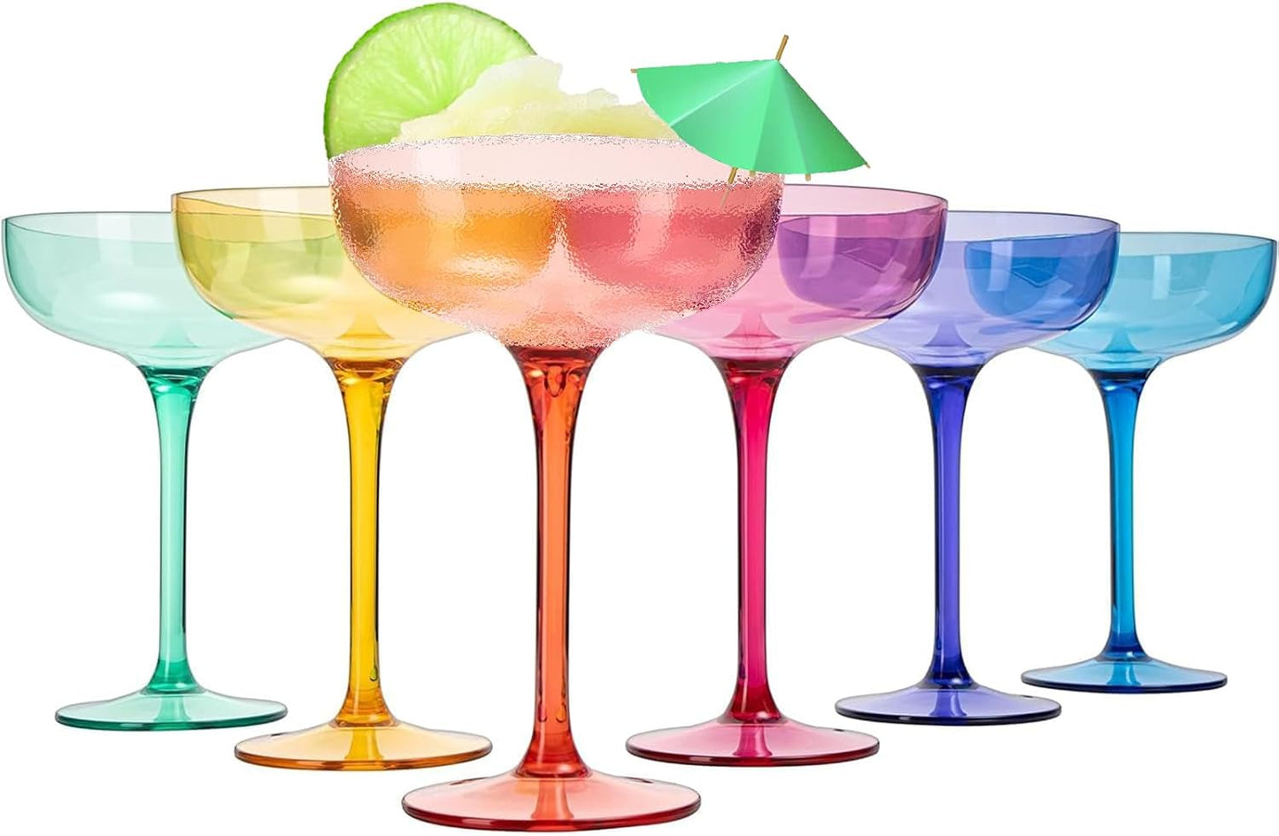 Unbreakable Colored Margarita Glasses Set for Stylish Events