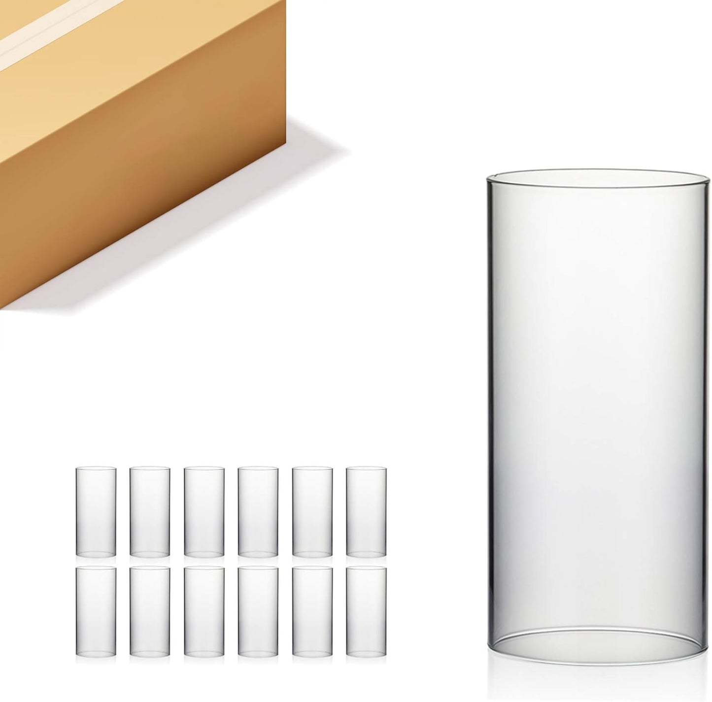 Clear Glass Cylinder Candleholder Sleeve for Pillar Candles