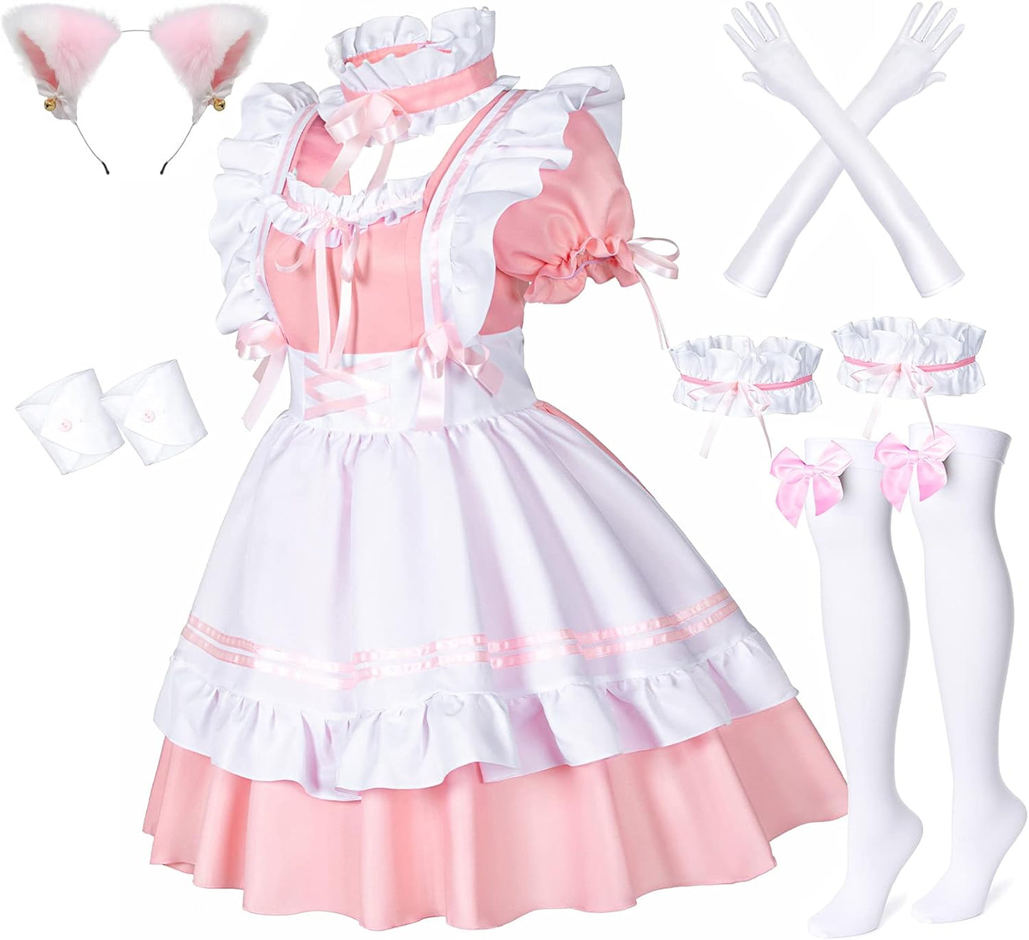 Wannsee Anime French Maid Apron Cosplay Costume Set for Fun