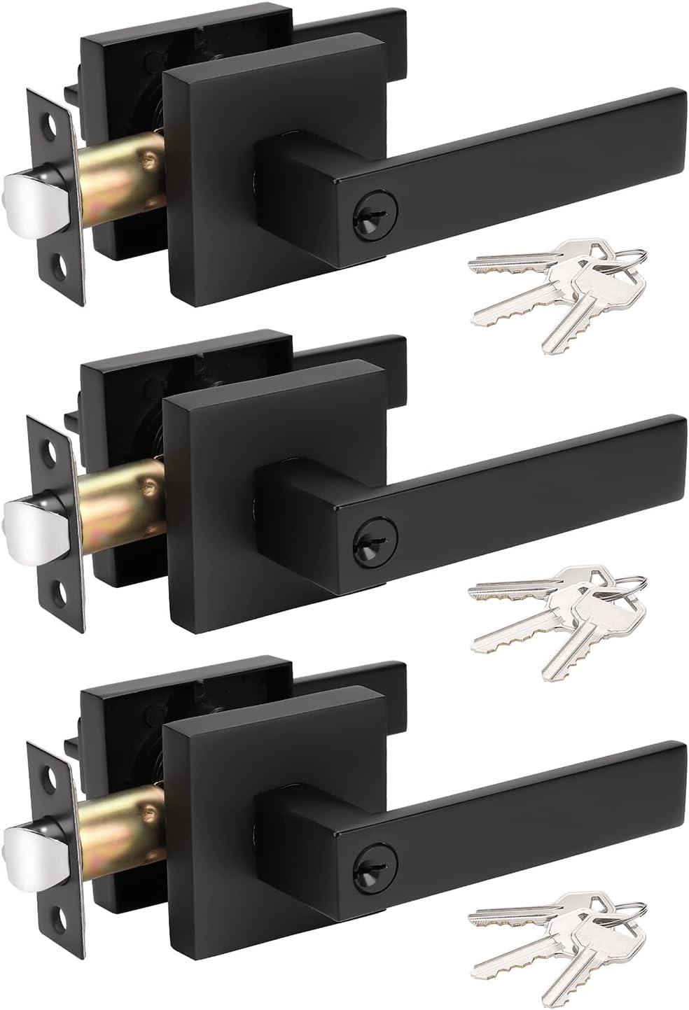 KNOBWELL Heavy Duty Black Door Handles for Modern Homes