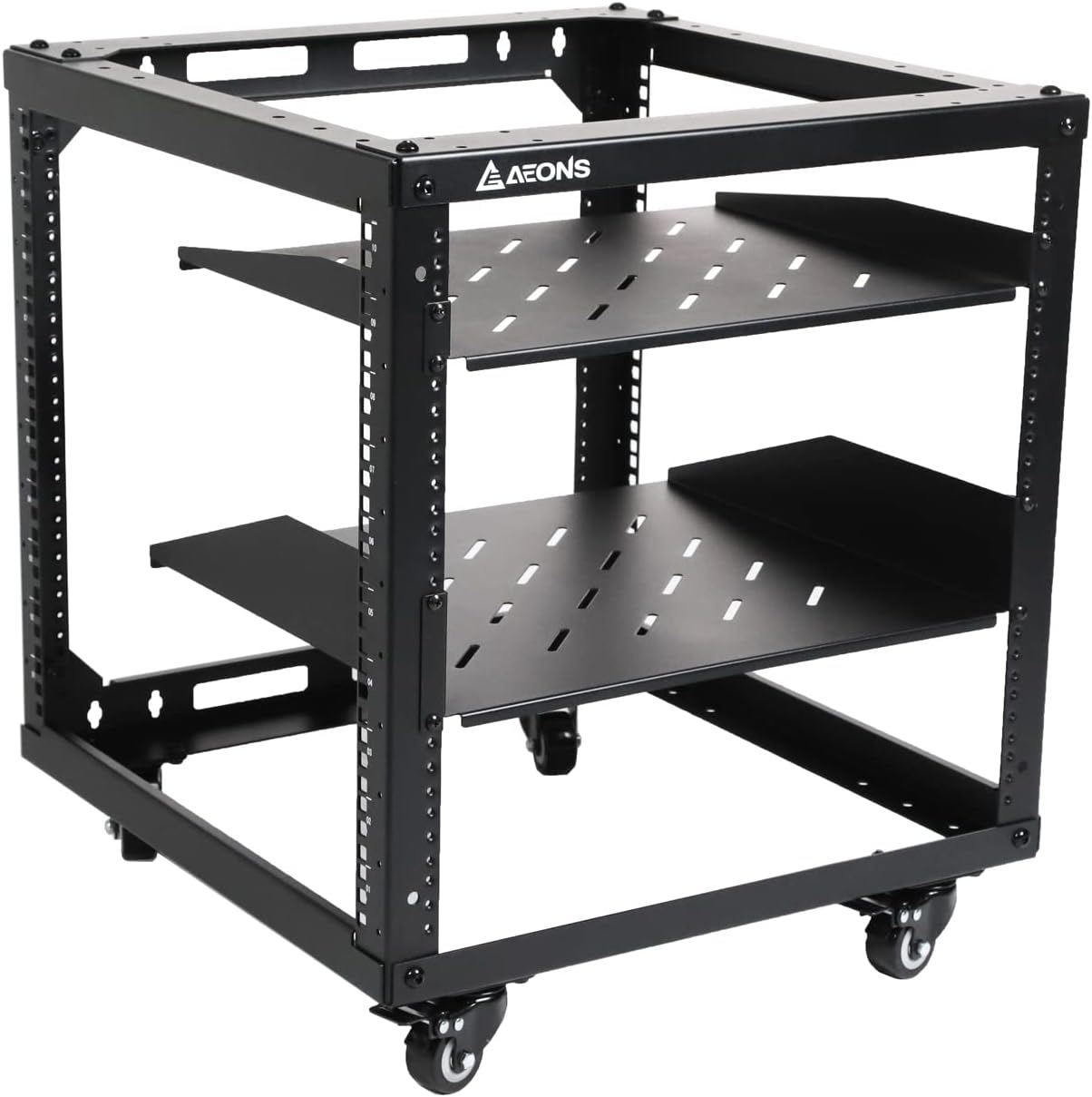 10U Open Frame Network Server Rack with Casters for Versatile Use