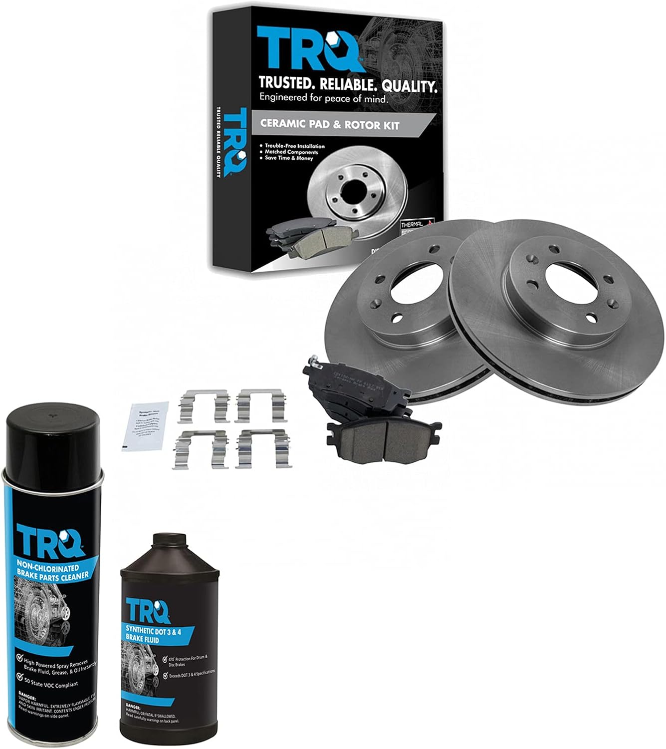 TRQ Front Brake Pad & Rotor Kit for 2006-2011 Hyundai Accent
