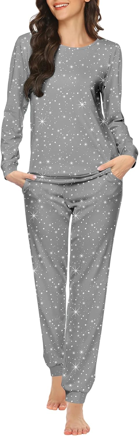Ekouaer Womens Jogger Pajama Sets for Cozy Sleep and Lounge