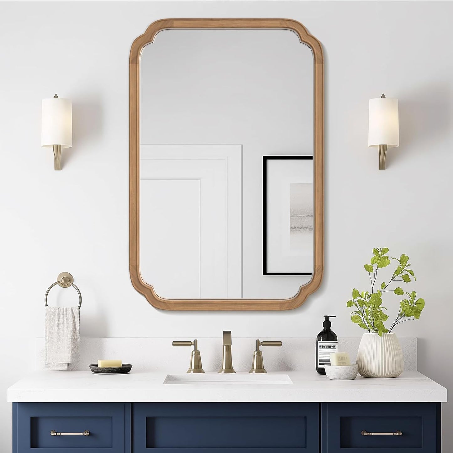 WallBeyond 24x36 Rounded Corner Arch Wall Mirror for Home Decor